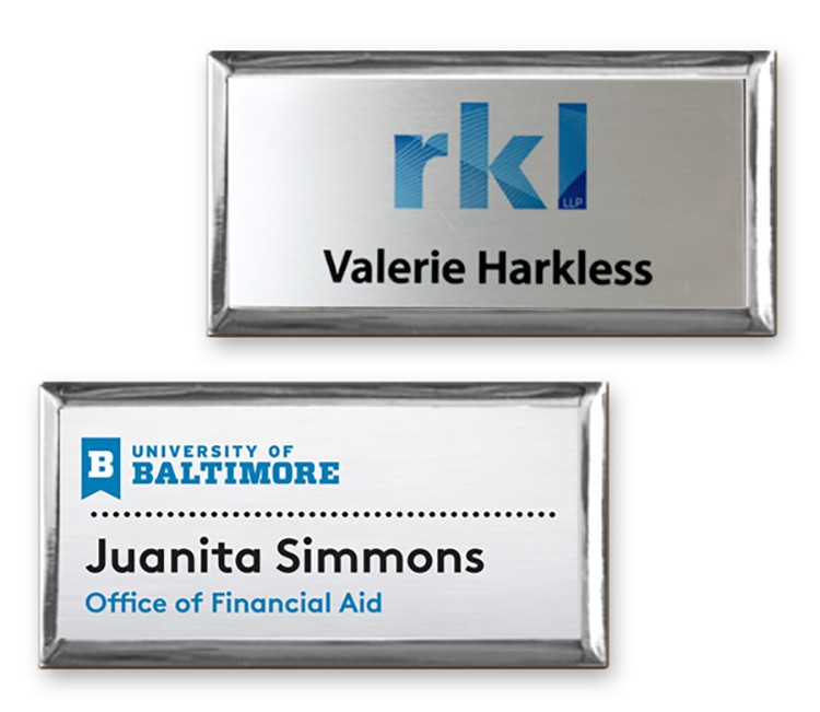 The Athena Executive full color metal name badge 1 1/2" X 3" - 2