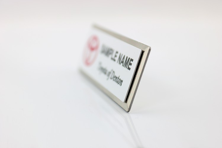 The Athena Executive full color metal name badge 1 1/2" X 3" - 4