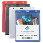 Vertical 2-Pocket Credential Wallet/Badge Holder with Slot and Chain Holes