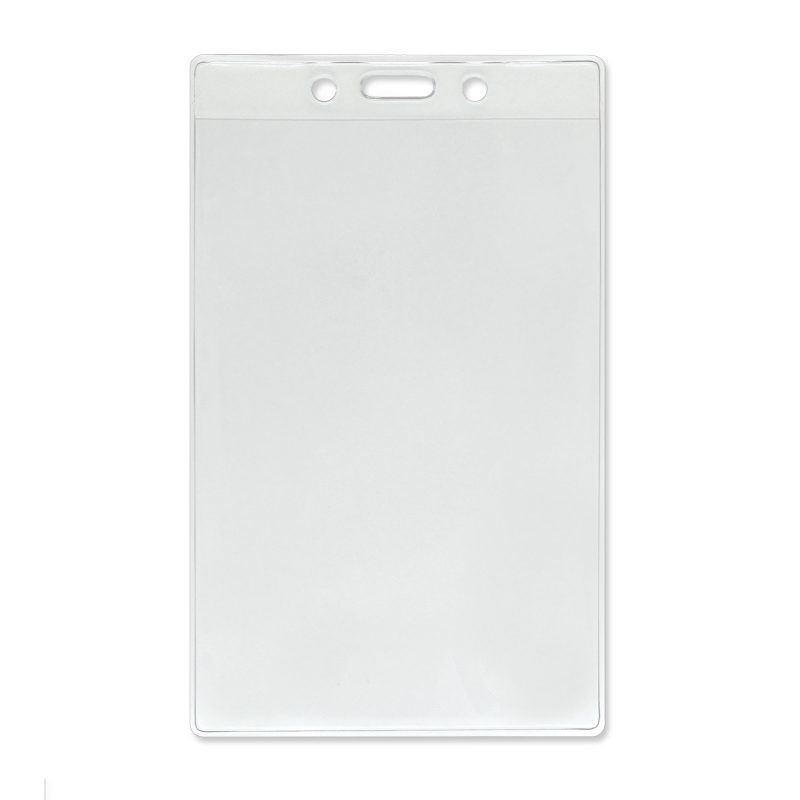 Vertical Event-Size Premium Vinyl Badge Holder/Credential Holder with Slot and Chain Holes - 1