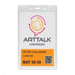 Vertical Event-Size Premium Vinyl Badge Holder/Credential Holder with Slot and Chain Holes