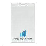 Vertical Event-Size Premium Vinyl Badge Holder/Credential Holder with Slot and Chain Holes - 2