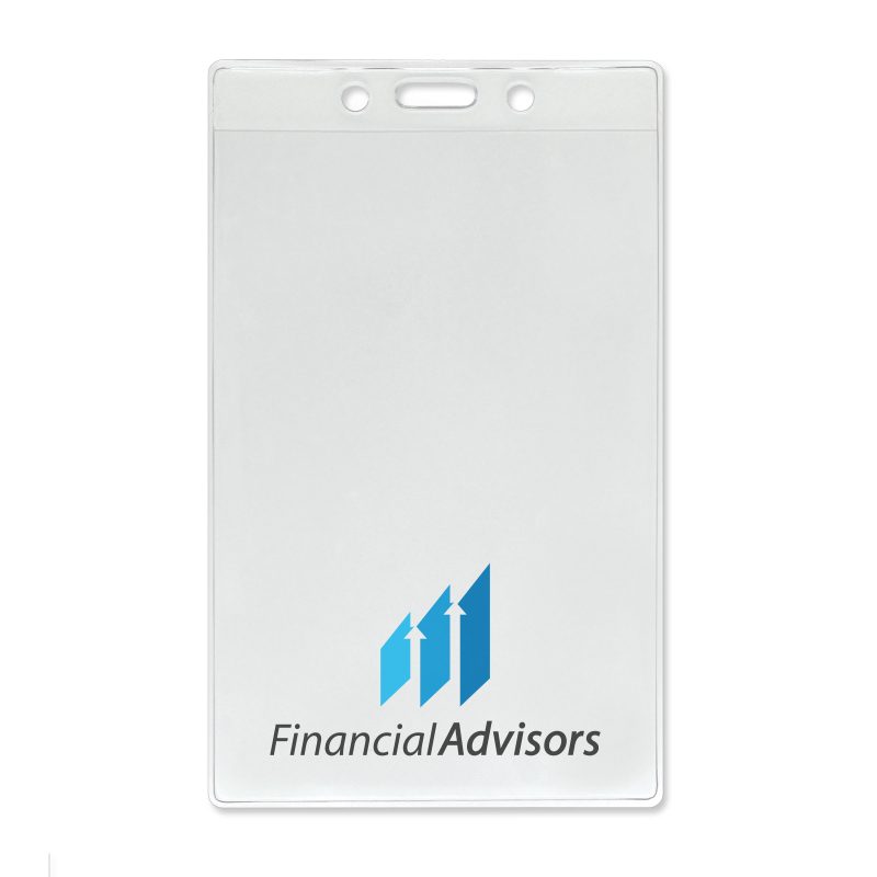 Vertical Event-Size Premium Vinyl Badge Holder/Credential Holder with Slot and Chain Holes - 2