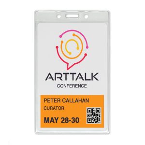 Vertical Event-Size Premium Vinyl Badge Holder/Credential Holder with Slot and Chain Holes