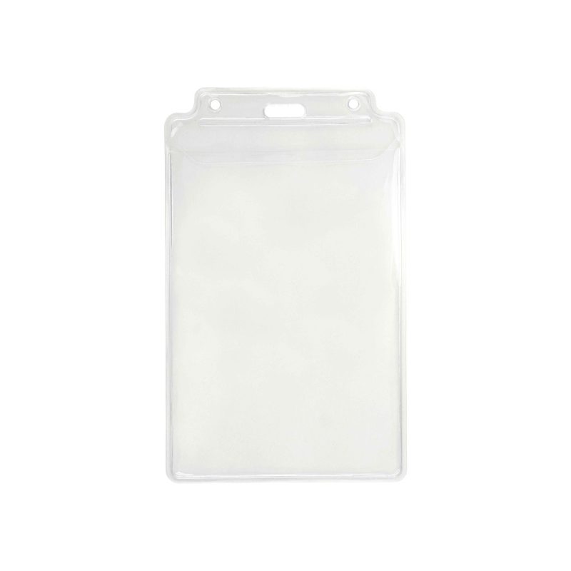 Vertical Top-Load Credential Badge Holder w/ Slot & Chain Holes