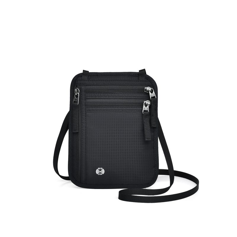 Water Resistant RFID Passport Holder Bag Travel Neck Wallet - 1