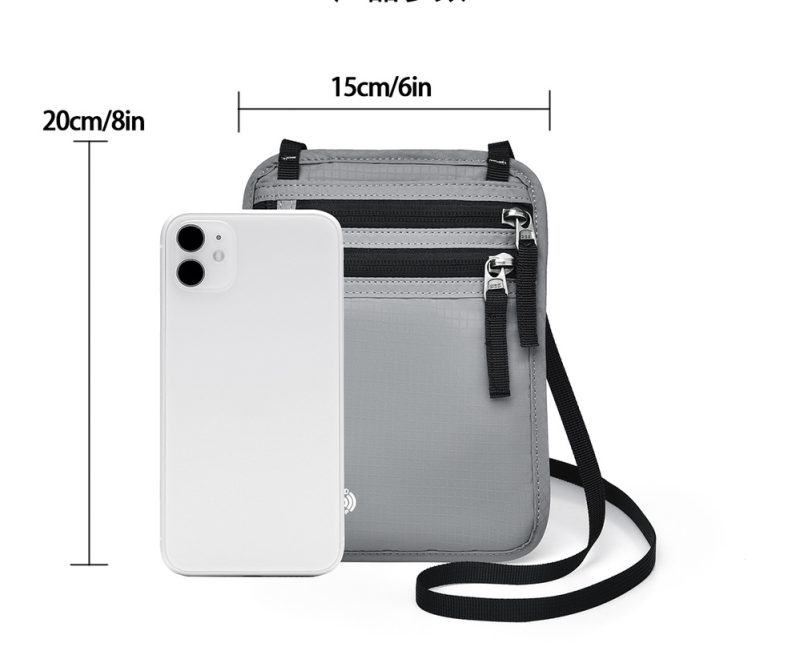 Water Resistant RFID Passport Holder Bag Travel Neck Wallet - 6