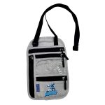 Waterproof Diamond Grid PU Neck Wallet with Multi Zipper Pockets