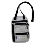 Waterproof Diamond Grid PU Neck Wallet with Screen Print logo - 1