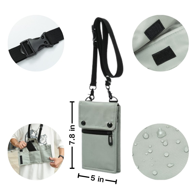 Waterproof Multi Purpose Travel Neck Wallet Crossbody Phone Bag - 5