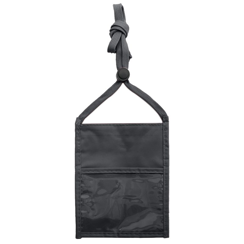 Waterproof Neck Wallet Badge Holder with Lanyard Zippered ID Pouch - 3