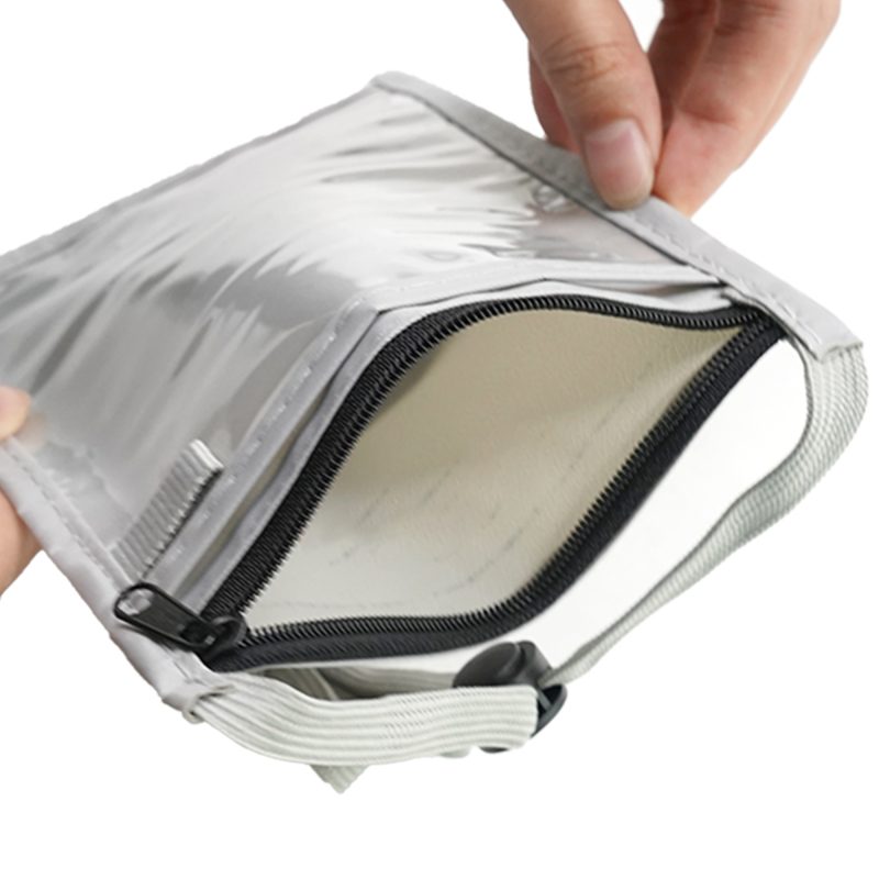 Waterproof Neck Wallet Badge Holder with Lanyard Zippered ID Pouch - 4