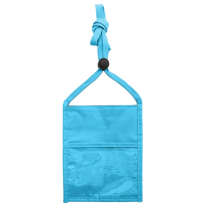 Waterproof Neck Wallet Badge Holder with Lanyard Zippered ID Pouch - 6