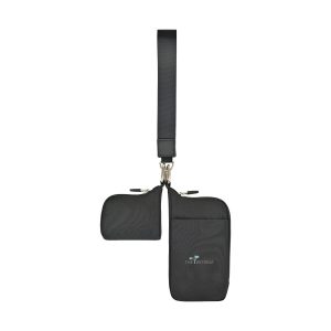 Well Studio Recycled Nylon Dual Pouch Lanyard - AWARE - Black