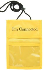 Yellow Two Pocket Neck Wallet w/Flap Top