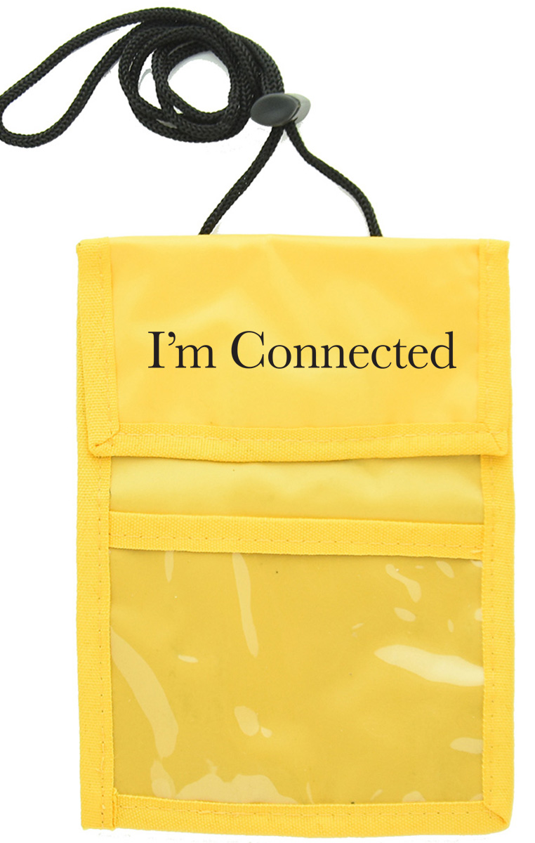 Yellow Two Pocket Neck Wallet w/Flap Top