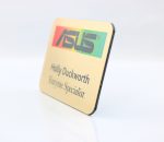 Zeus Metallic Plastic Full Color Name Badge (1"x3") - 1