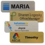 Zeus Metallic Plastic Full Color Name Badge (1"x3")