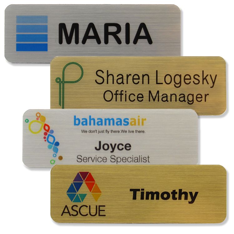 Zeus Metallic Plastic Full Color Name Badge (1"x3")