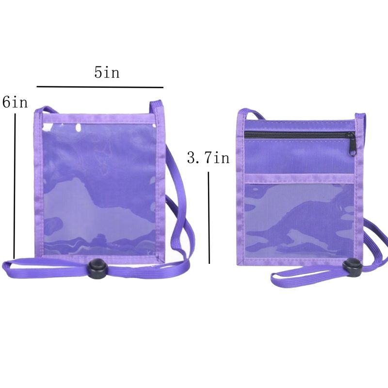 Zippered Front Pocket Neck Wallet Pouch - 1