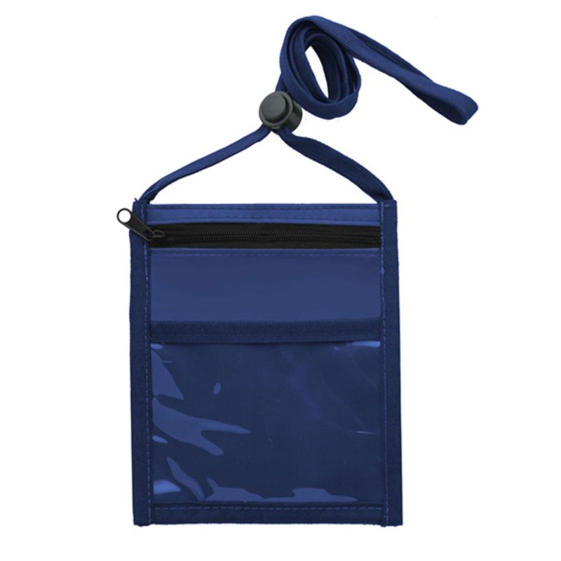 rPET Zippered Front Pocket Neck Wallet Pouch - 9